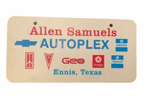 ALLEN SAMUELS AUTOPLEX CHEVROLET - GEO DEALER BOOSTER PLATE - ENNIS, TEXAS - Bild 1 von 3