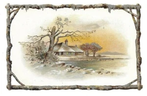 Maison Paysage Hiver Glace - - Chromo Louis Rose - Trade card - Picture 1 of 2