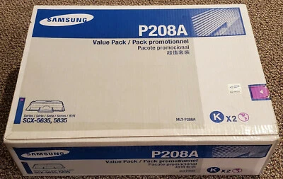 全新未拆封正品三星 P208A MLT-P208A 碳粉 黑色 墨盒 2x-Pack SCX5635 — 第 1/4 张图片