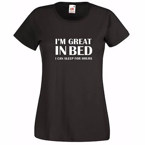 SOY GENIAL EN LA CAMA... DIVERTIDA SEÑORA MUJER CAMISETA DE MODA TOP REGALO CUMPLEAÑOS - Imagen 1 de 2