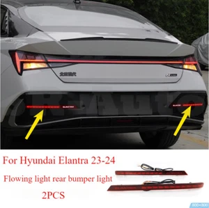 2X LED Rear Bumper Light Rear Fog Lamp Brake Signal For Hyundai Elantra 2023-24 - Picture 1 of 9
