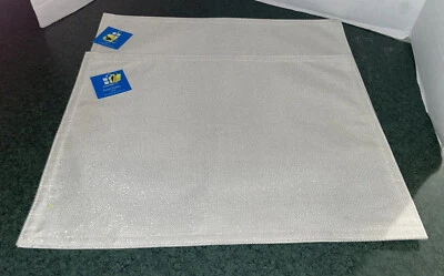 Set of 2 Cream Shimmery Placemats (13" x 18") New With Tags by Essential Home - Image 1 of 3