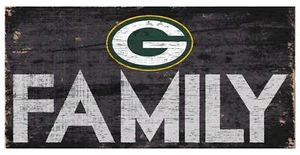 Green Bay Packers Family 12" x 6" Distressed Vintage Wood Sign - Picture 1 of 1