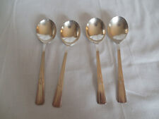 Wm Rogers I/S revelation/Tapestry 4pc silverplate round spoons 1938 monogramme B