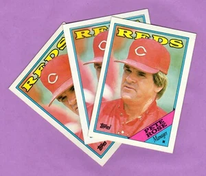 Pete Rose 1988 Topps #475 Cincinnati Reds - 3pc Lot - Bild 1 von 3