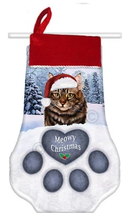 Christmas Stocking - Brown Maine Coon Cat - Imagen 1 de 1