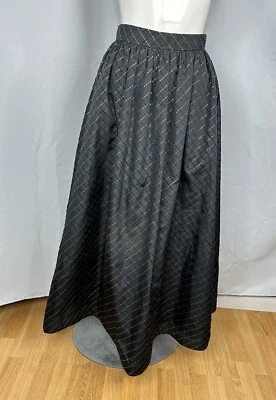 "De colección I. Magnin Andrew Downs Elegante Maxi Falda Negra Dorada Rayas 26"" Cintura Talla 10" Foto 1 de 4