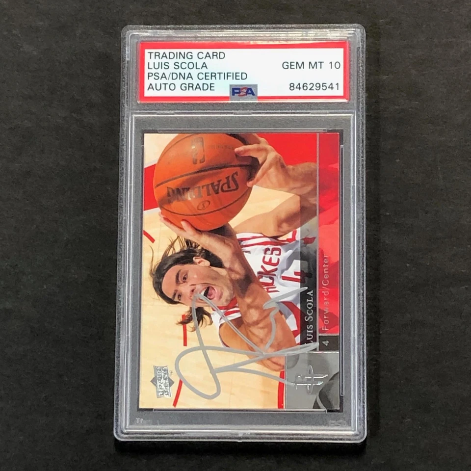 2009-10 Upper Deck First Edition #60 Luis Scola Signed Card AUTO 10 PSA/DNA Slab - Image 1 of 2