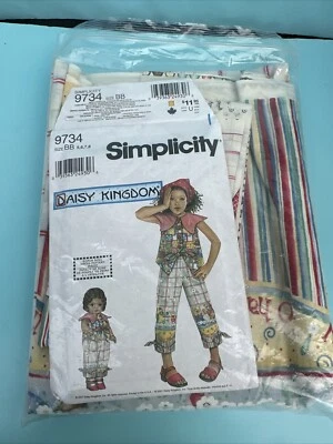 🌷DAISY KINGDOM #9734 SEWING PATTERN-FABRIC AND ZIPPER-SIZE 5-6-7-8 +doll Outfit - Image 1 of 4