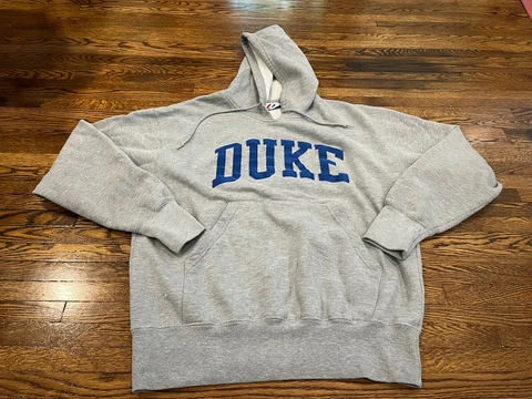 Duke Blue Devils Sweatshirt Gray Stitch Lettering NCAA Majestic Hoodie Adult L Cover