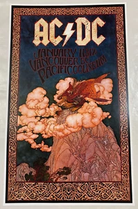 AC/DC - 1991 Pacific Coliseum, Vancouver BC Tour Poster NEW Art by Bob Masse - Picture 1 of 1