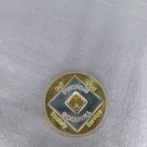 2 Años NA Narcóticos Anónimos Libertad Buena Voluntad 1 3/8" Moneda Ficha - Imagen 1 de 2