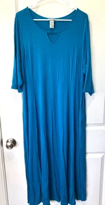 Catherines Maxikleid 1X Petite Teal Blue Stetch Reise Urlaub bequeme Taschen - Bild 1 von 7