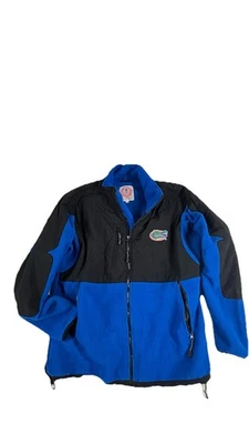 Jaqueta de lã vintage University of Florida Gators azul preta com zíper tamanho G - Imagem 1 de 4