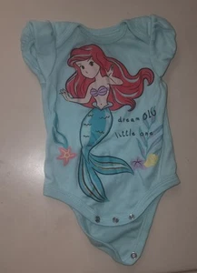 Disney Baby Girl Ariel Little Mermaid Bodysuit Size 3-6 M - Picture 1 of 3