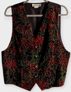 Impressions of California Women’s Vintage Floral Vest Large USA Made Multicolor - Picture 1 of 8