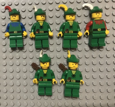 Lego Lot 6 Green Castle Forestmen Minifigures Classic Vintage - Image 1 of 4