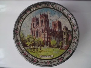 Antigua caja de hojalata Cravens of York confitería sitios históricos de la ciudad de colección - Imagen 1 de 16