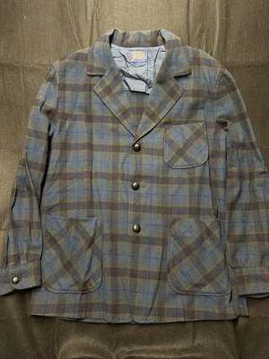 Camisa Blazer Chaqueta A Cuadros Pendleton Vintage 3 Botones Para Hombres M Años 60-80 EX Foto 1 de 4
