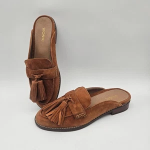 Vionic Reagan Brown Suede Tassel Mule Shoes Womens Sz 7 NEW Read - Picture 1 of 7