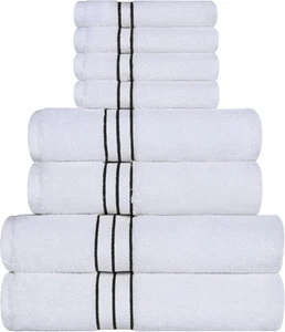 Turkish Cotton Ultra-Plush 8-Piece Towel Set, Ideal for Master Bath, Guest Ba... - Picture 1 of 4