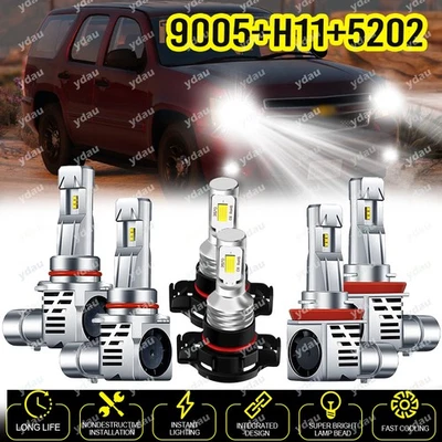 Combo de faros LED + faros antiniebla para Chevy Suburban 1500 2500 2007-2014 Foto 1 de 4