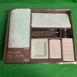 Allen Roth Bathroom Accessory Set  Seafoam Green Finish 17 Pieces New - Picture 1 of 1