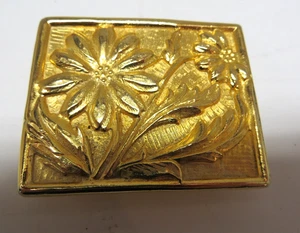 Vintage Metal Belt Buckle Flowers Made in India 1988 - Picture 1 of 4