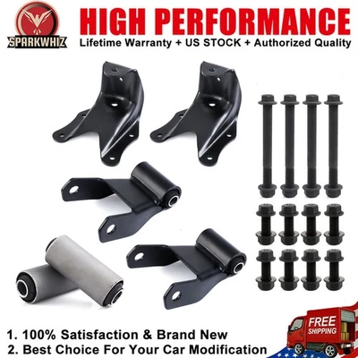 Rear Leaf Spring Shackle Bracket Pair Hanger Kit for Ford F150 F250 F350 Bronco Foto 1 de 4