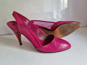 RUSSELL & BROMLEY ANDREA CARRANO VINTAGE UK 6 EU 39 WOMENS PINK HEELS SANDALS - Picture 1 of 13