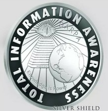 1 OZ .999 PURE SILVER SHIELD PROOF DARPA GROUP MEMBERS ONLY ROUND COIN BOX COA 