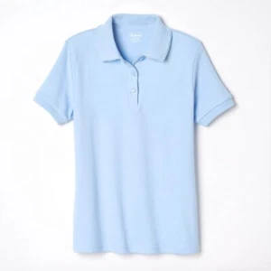 2-PACK - Girls' School Uniform Short Sleeve Polo Shirt - LIGHT BLUE - Picture 1 of 10