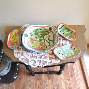 Flip Flop Dish Bowl Set 4 Bright Tropical Dianes Happy Toes Diane Artware  - Picture 1 of 10