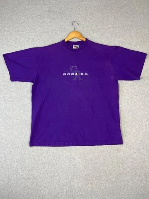 Camisa De Colección Colorado Rockies Para Hombres L Púrpura Manga Corta Bordada Cuello Redondo Foto 1 de 4