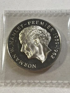 1973 Jamaica 5 Dollars Norman Manley Silver Proof Low Mintage - Picture 1 of 4