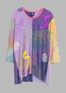 JG's Mad Lab Staley Gretzinger Colourful Art to Wear Top | Small - Picture 1 of 9