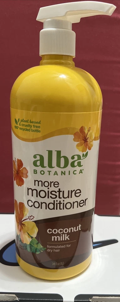 Alba Botanica Más Acondicionador Hidratante Leche de Coco para Cabello Seco 34oz ¡Con Bomba! Foto 1 de 1