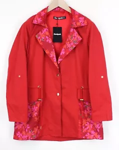 Desigual Delphine Mujer Chaqueta UK10 Algodón Rojo Blend Ligero Casual a Presión - Imagen 1 de 8