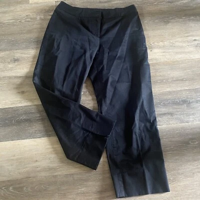 Pantalones Oscar De La Renta MUJERES Negros Talla 10 Mezcla de Algodón Aberturas Cortas Carrera Foto 1 de 4