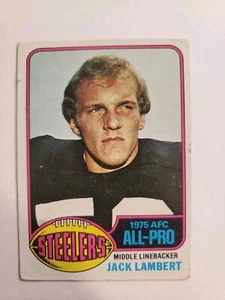 Fútbol americano Topps 1976 #220 Jack Lambert RC ~ en muy buen estado/excelente, corte ~ Pittsburgh Steelers - Imagen 1 de 2