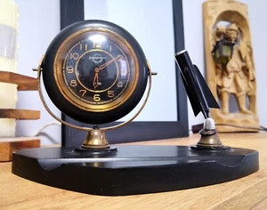 60er Jahre Zlatoust Watch Factory 141 ChBN Tischuhr mit Stifthalter Carbolith - Bild 1 von 9