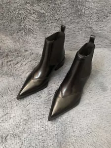Women Boots British Style Flat Pull on Casual Short Pointed Toe Chelsea Boots - Picture 1 of 13
