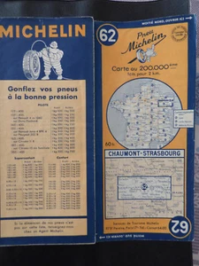 carte michelin 62 1948 Chaumont Strasbourg - Picture 1 of 1