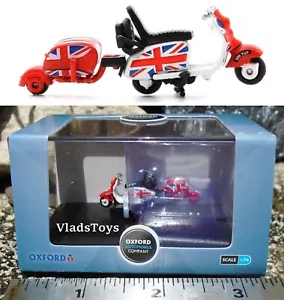 Oxford Automobile Diecast 1/76 Scale Scooter with Trailer - Union Jack 76SC002 - Picture 1 of 4