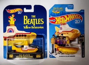 Lot of 2 Hot Wheels The Beatles Submarine 50th Anniversary Regular and Premium - Picture 1 of 4