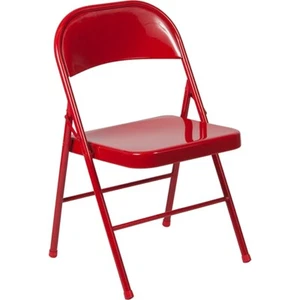 Flash Furniture HERCULES Double Braced Red Metal Folding Chair - BD-F002-RED-GG - Picture 1 of 1