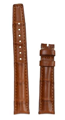 IWC Cuero de Caimán Genuino Marrón Curvo 16MM x 14MM Tang Hebilla Correa Larga Foto 1 de 3