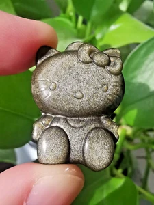 1,3 Zoll natürlicher handgeschnitzter goldener Obsidian Kätzchen Katze Reiki Heilung Geschenk 1 Stck. - Bild 1 von 9