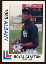 1989 Albany Colonie Yankees ROYAL CLAYTON RC YANKEES SANTA MONICA CA