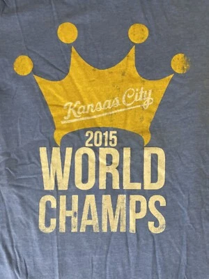 2015 WORLD CHAMPS CROWN Kansas City Royals рубашка футболка бейсбол XLarge винтажный XL - Изображение 1 из 4